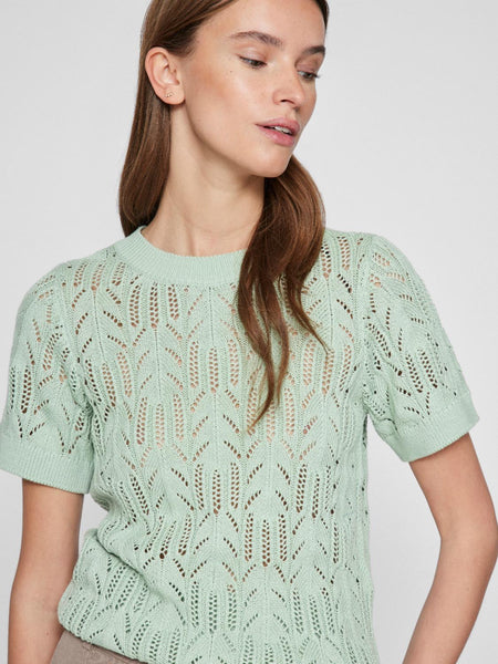 VICOTTI S/S O-NECK KNIT TOP -