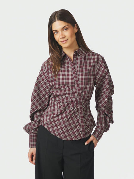 Neoella check shirt plum