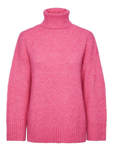 PCNANCY LS LOOSE ROLL NECK KN