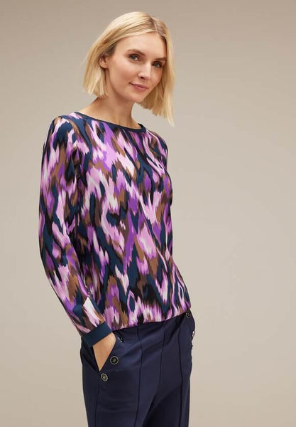 printed mat-mix shirt w.rib d