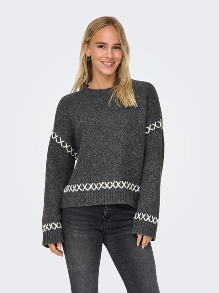 ONLAMANDA LIFE LS O-NECK DETA
