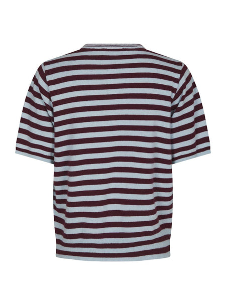 Missy stripe knit tee wine