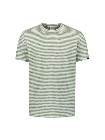 T-shirt crewneck stripes green