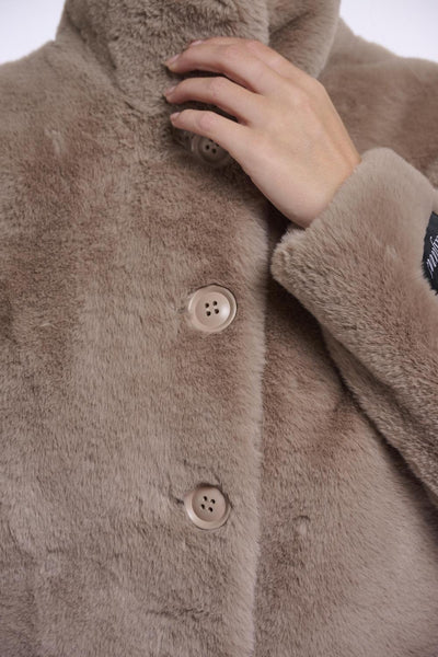 Single breasted faux fur jacke