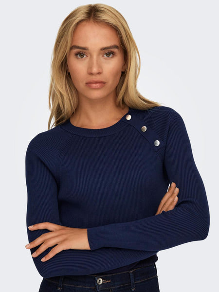 ONLSANNY LS BUTTON O-NECK KNT