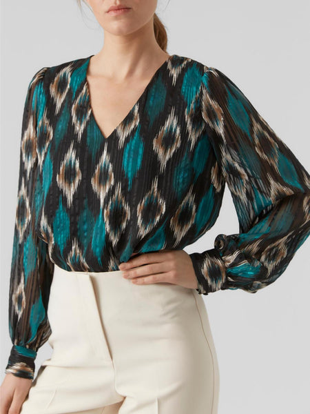 VMEDNA L/S TOP WVN BTQ