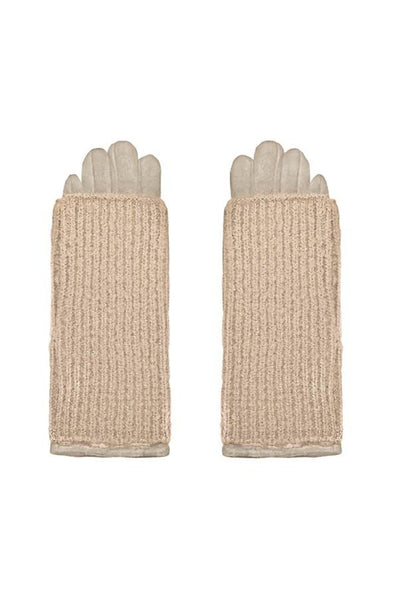 Gloves double layer beige