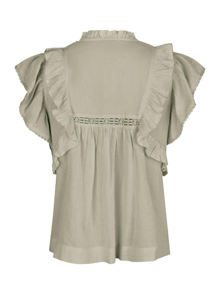 Jayla S voile top smoke green