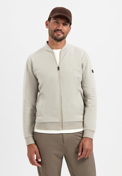 Sweater full zip sand