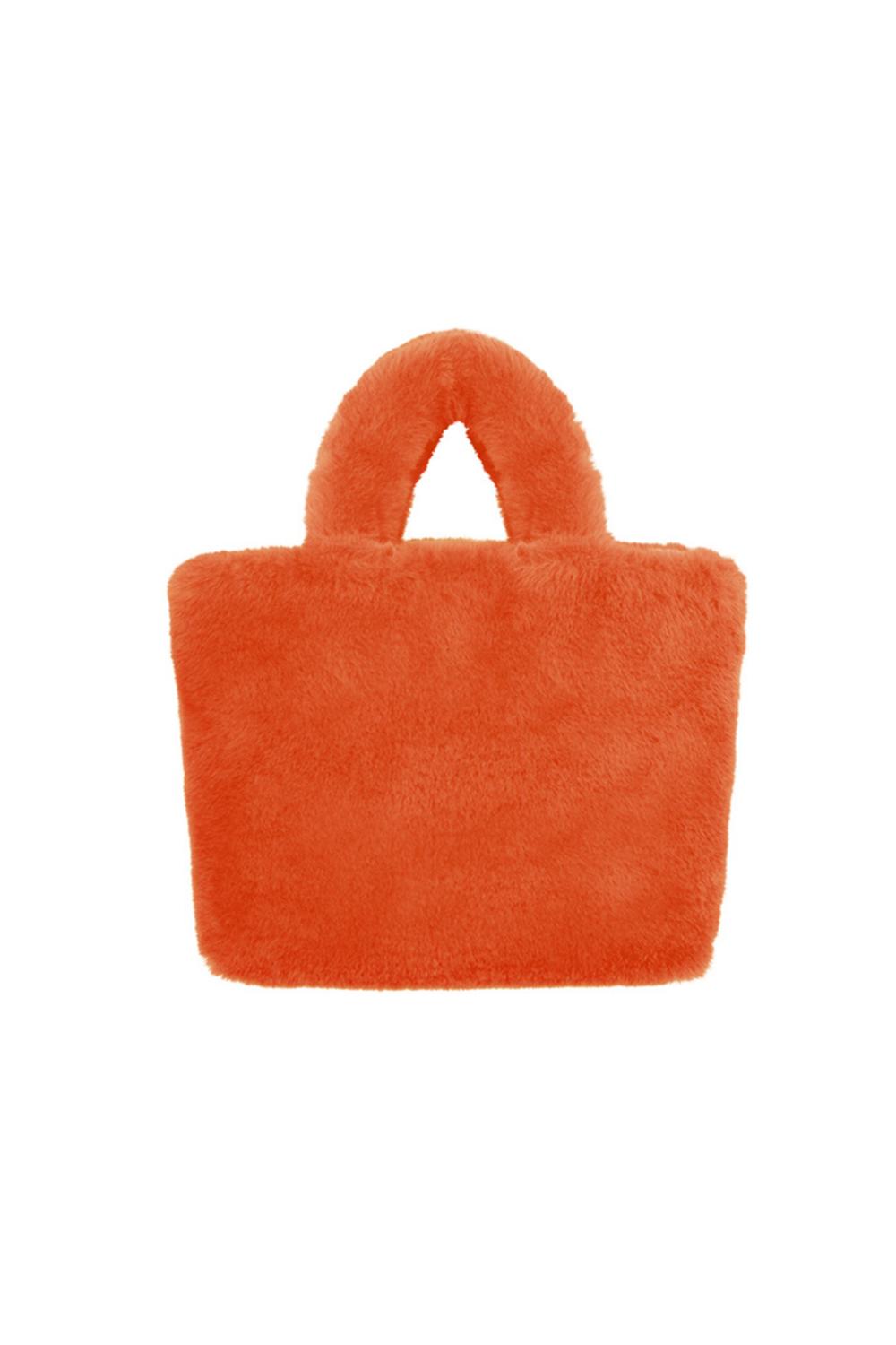 Faux fur city bag small orange