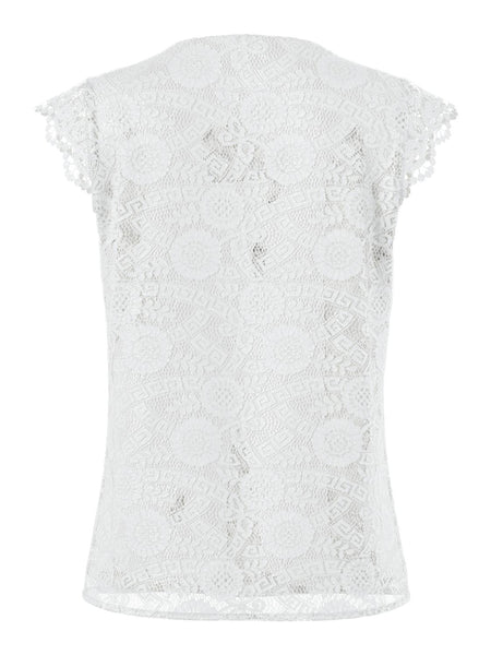 PCOLLINE SL LACE V-NECK TOP W