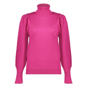 Pullover col pleated shoulder
