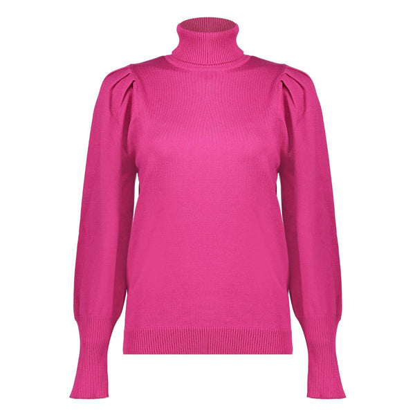 Pullover col pleated shoulder