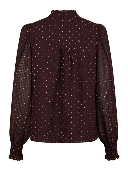Astrida dotted blouse burgundy
