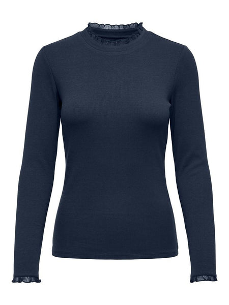 ONLLESLIE L/S LACE MIX TOP JR