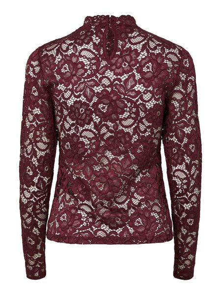 YASLACEY LS LACE TOP S. NOOS