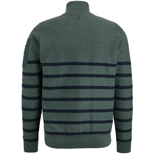 Half zip collar cotton rib kn