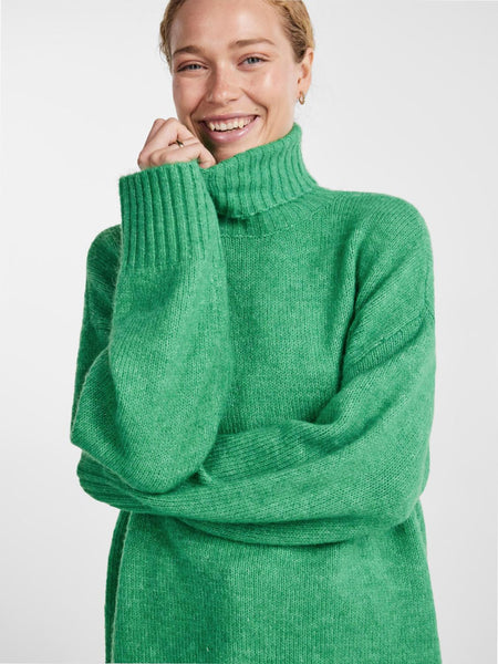 PCNANCY LS LOOSE ROLL NECK KN