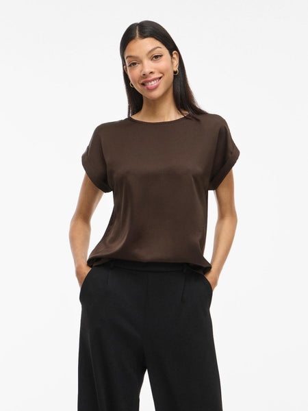 VIELLETTE S/S SATIN TOP - NOO