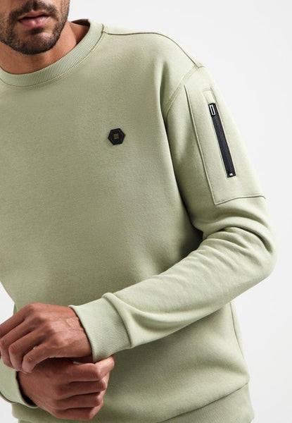 Sweater crewneck light moss