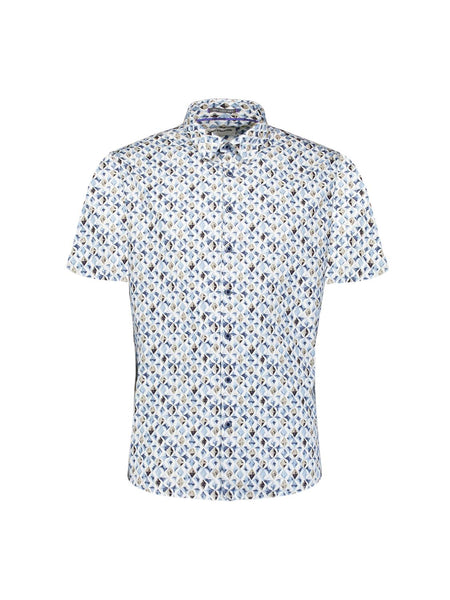 Shirt s/s jersey printed blue