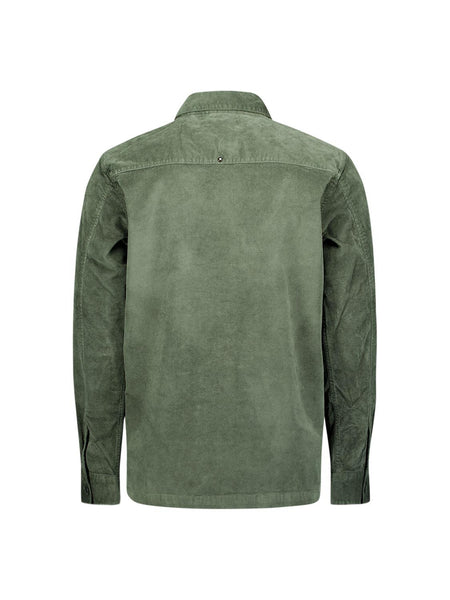 Overshirt buttons twill green