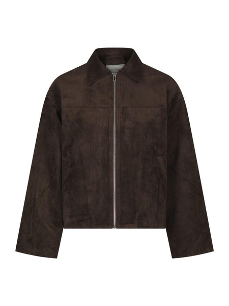 Titan faux suede jacket brown