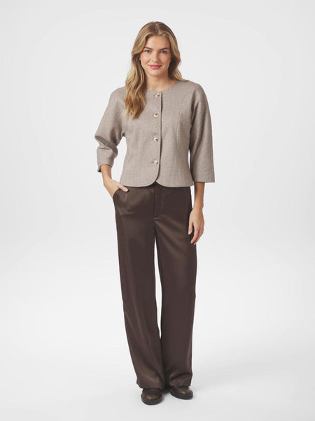 Emmett sateen pants dark brown