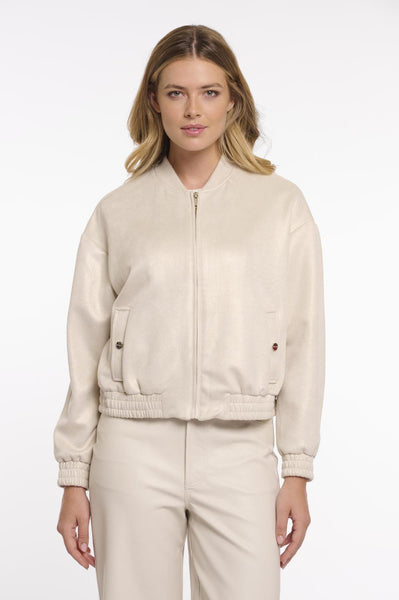 Bomber jacket with zipper clos