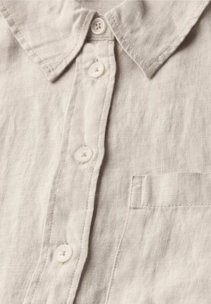 LINEN_ Solid Shirt Blouse