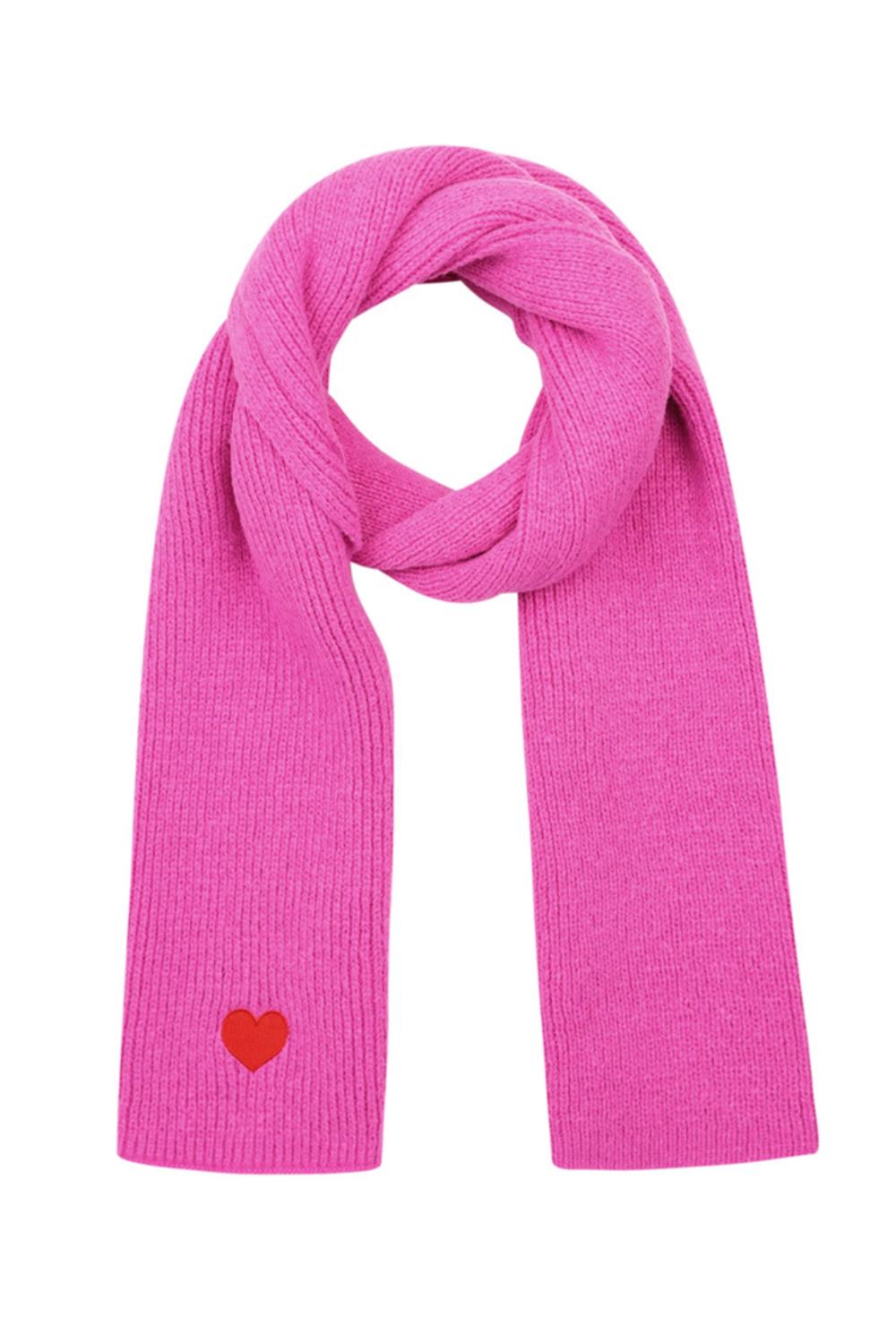 Scarf with heart pink