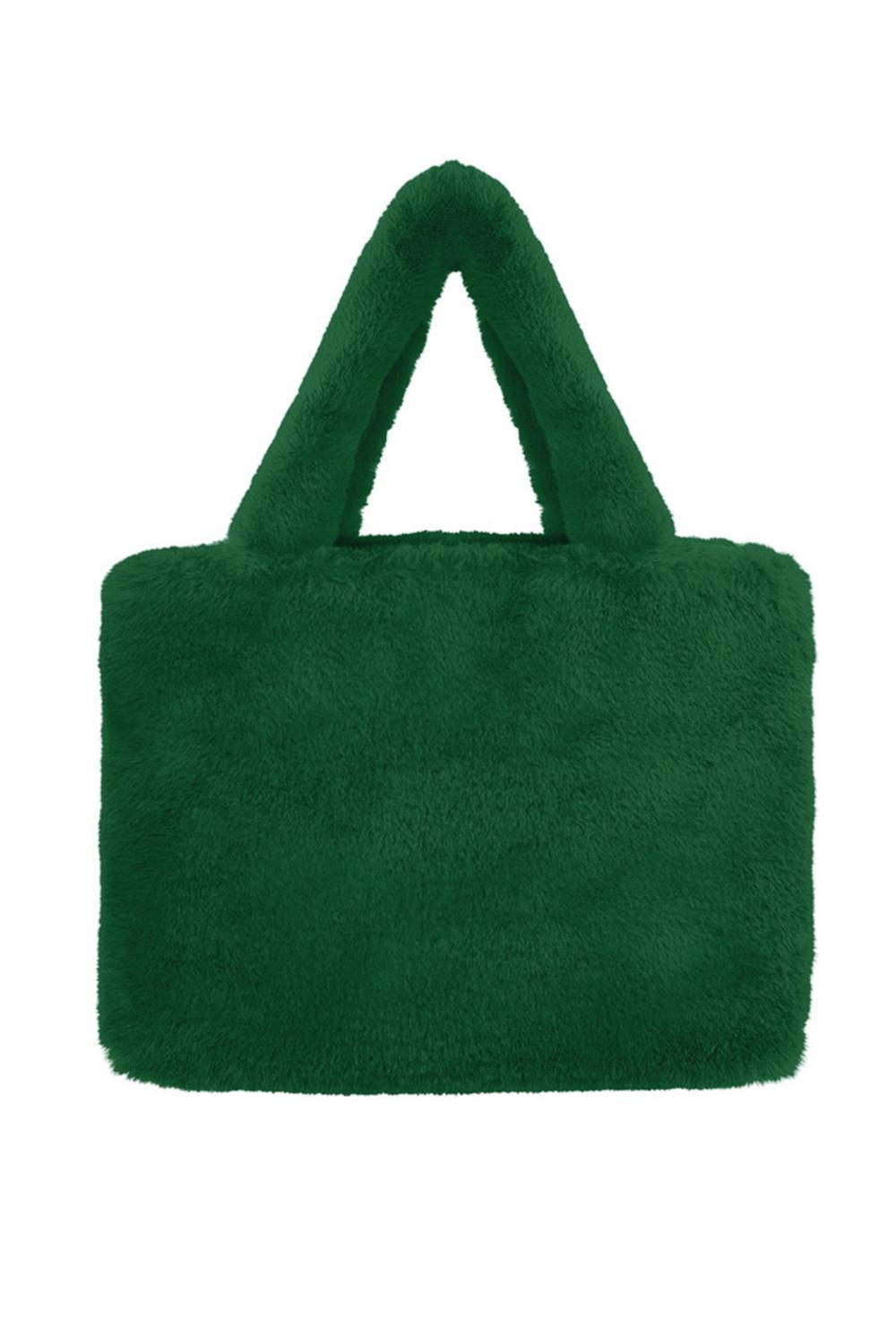 Faux fur city bag large green
