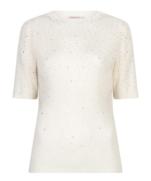 Top rib s/slve sequins