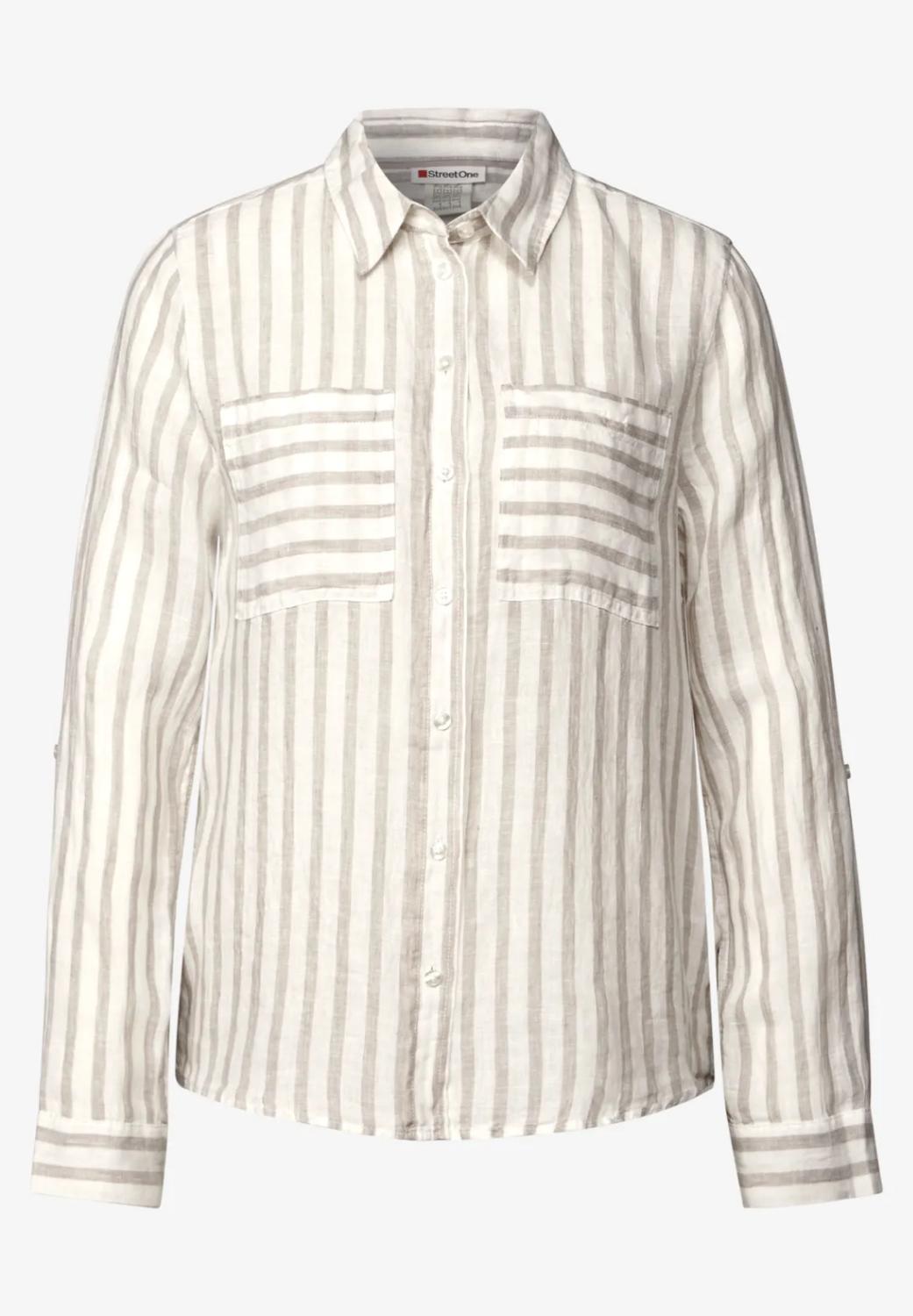 SOL_LTD QR Striped shirtcolla