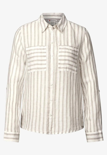 SOL_LTD QR Striped shirtcolla