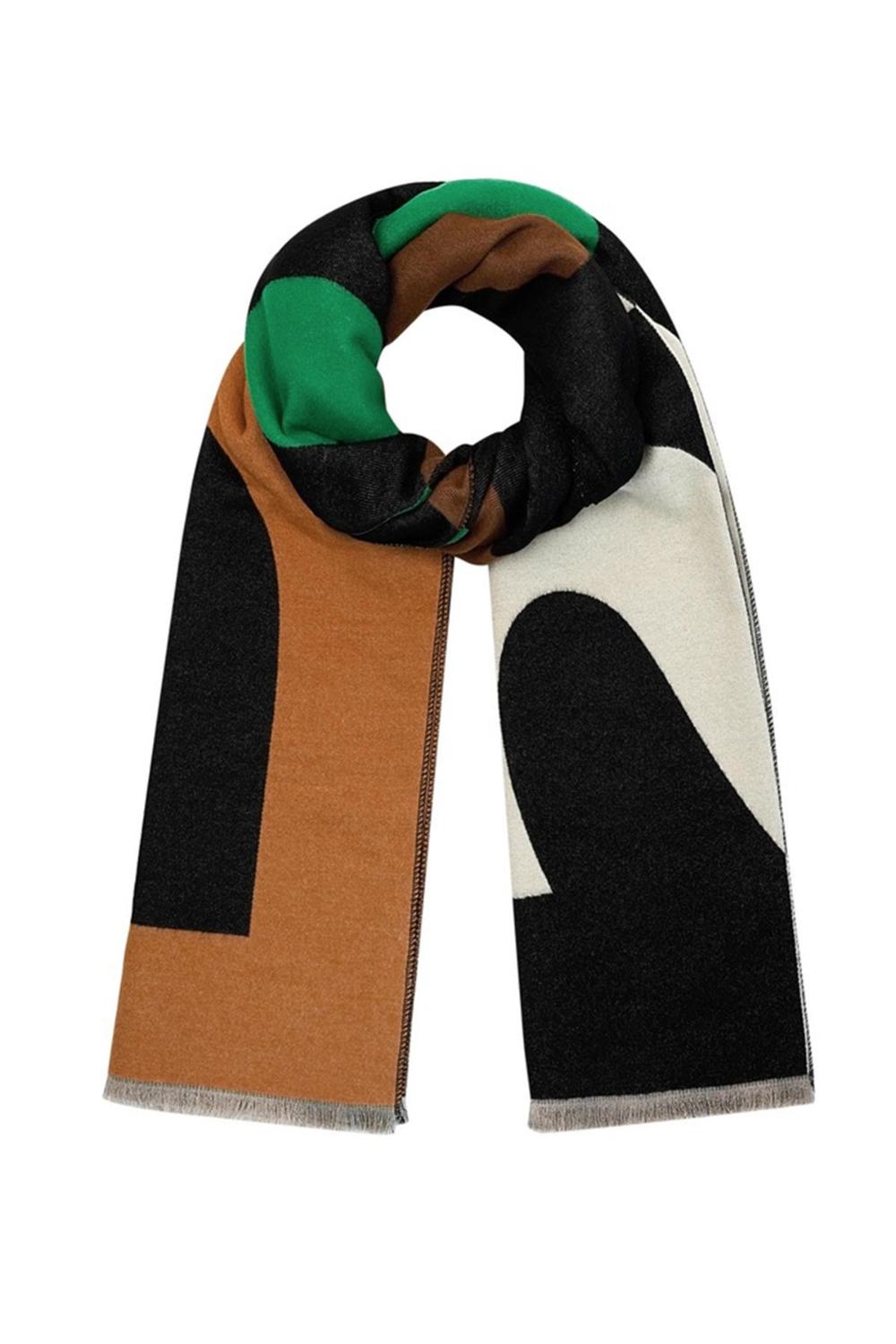 Scarf with Paris print green