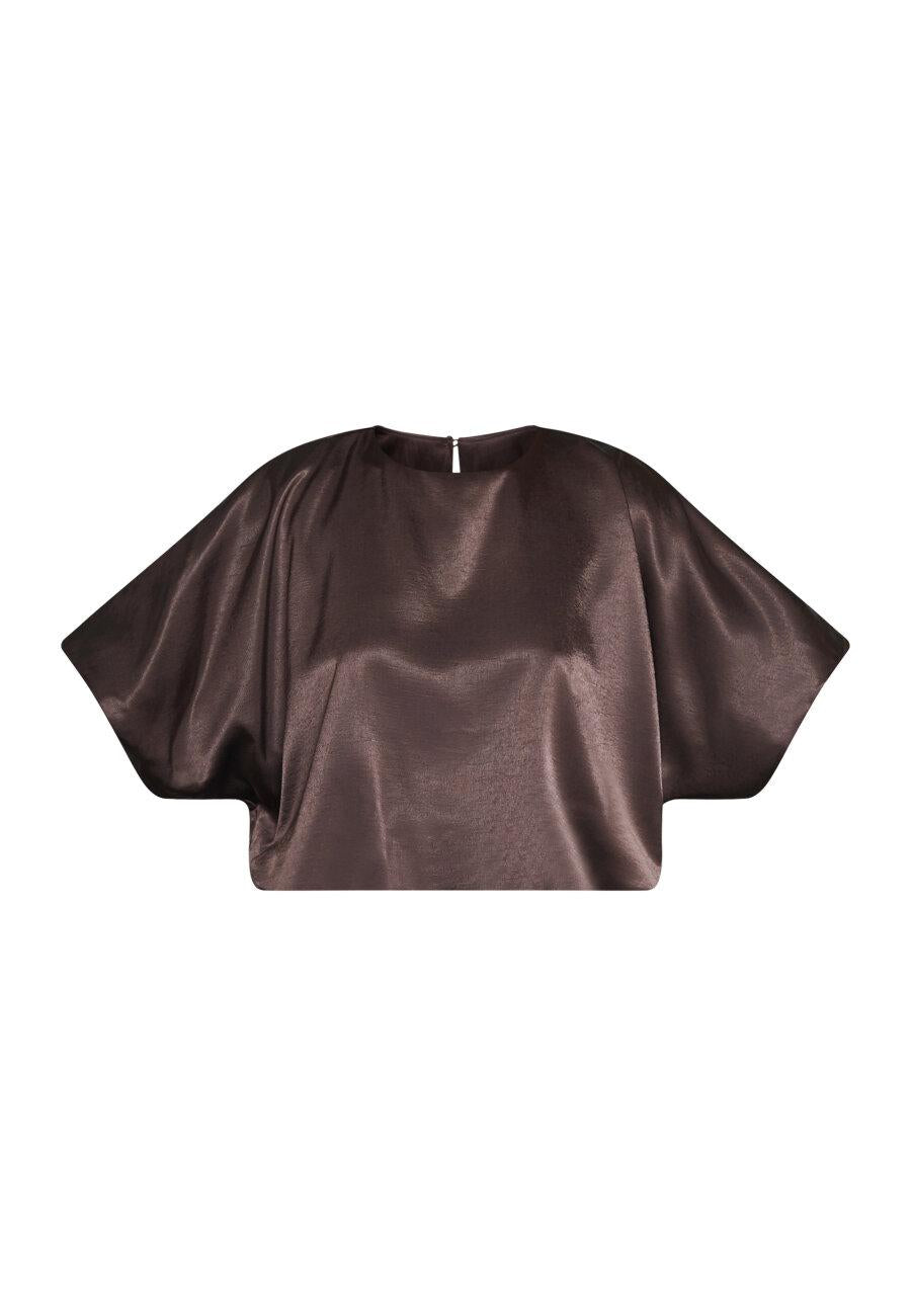 Satin gufo-top brown