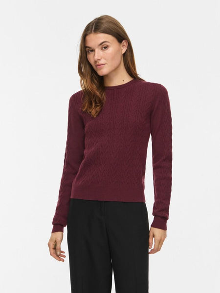 VIKERRY O-NECK CABLE L/S KNIT