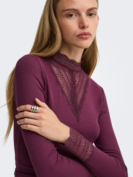 ONLTILDE L/S HIGH NECK LACE T