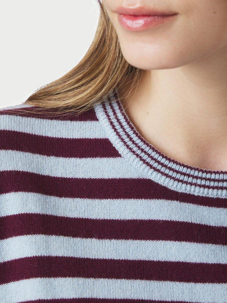 Missy stripe knit tee wine
