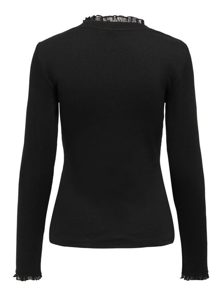 ONLLESLIE L/S LACE MIX TOP JR