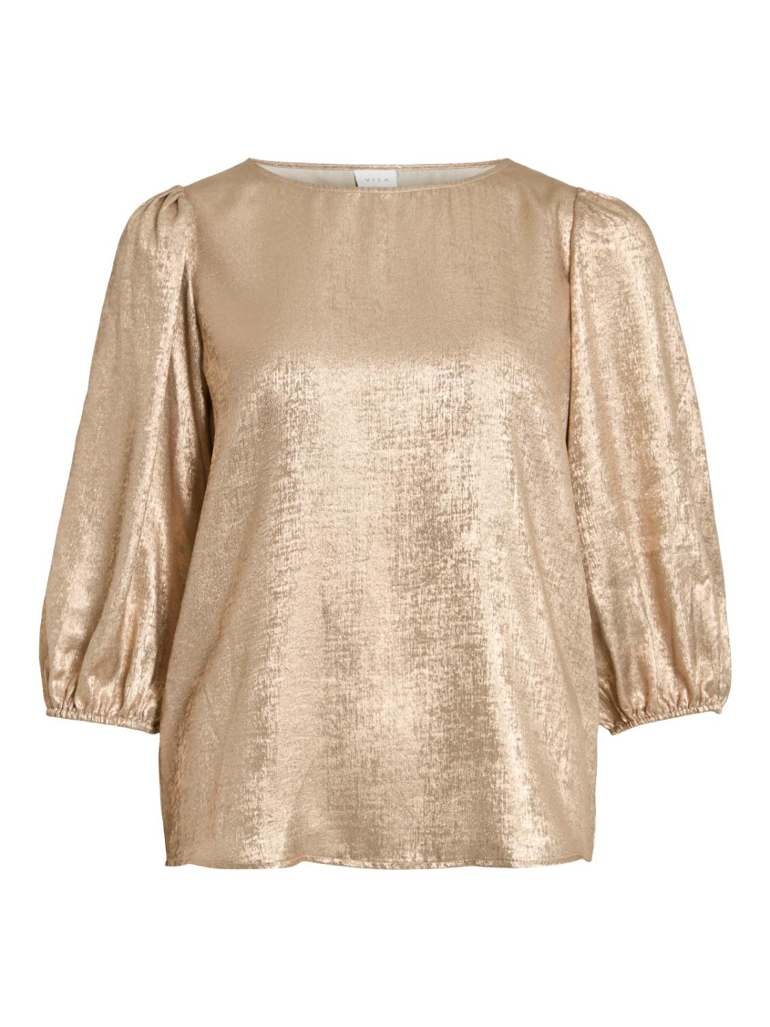 VIMETALLA O-NECK L/S TOP/LC