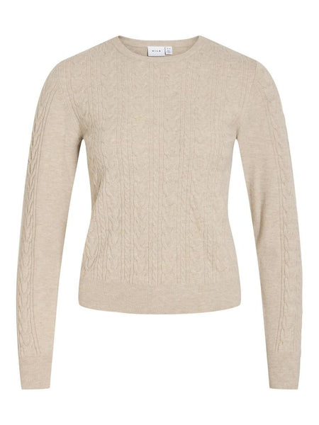 VIKERRY O-NECK CABLE L/S KNIT