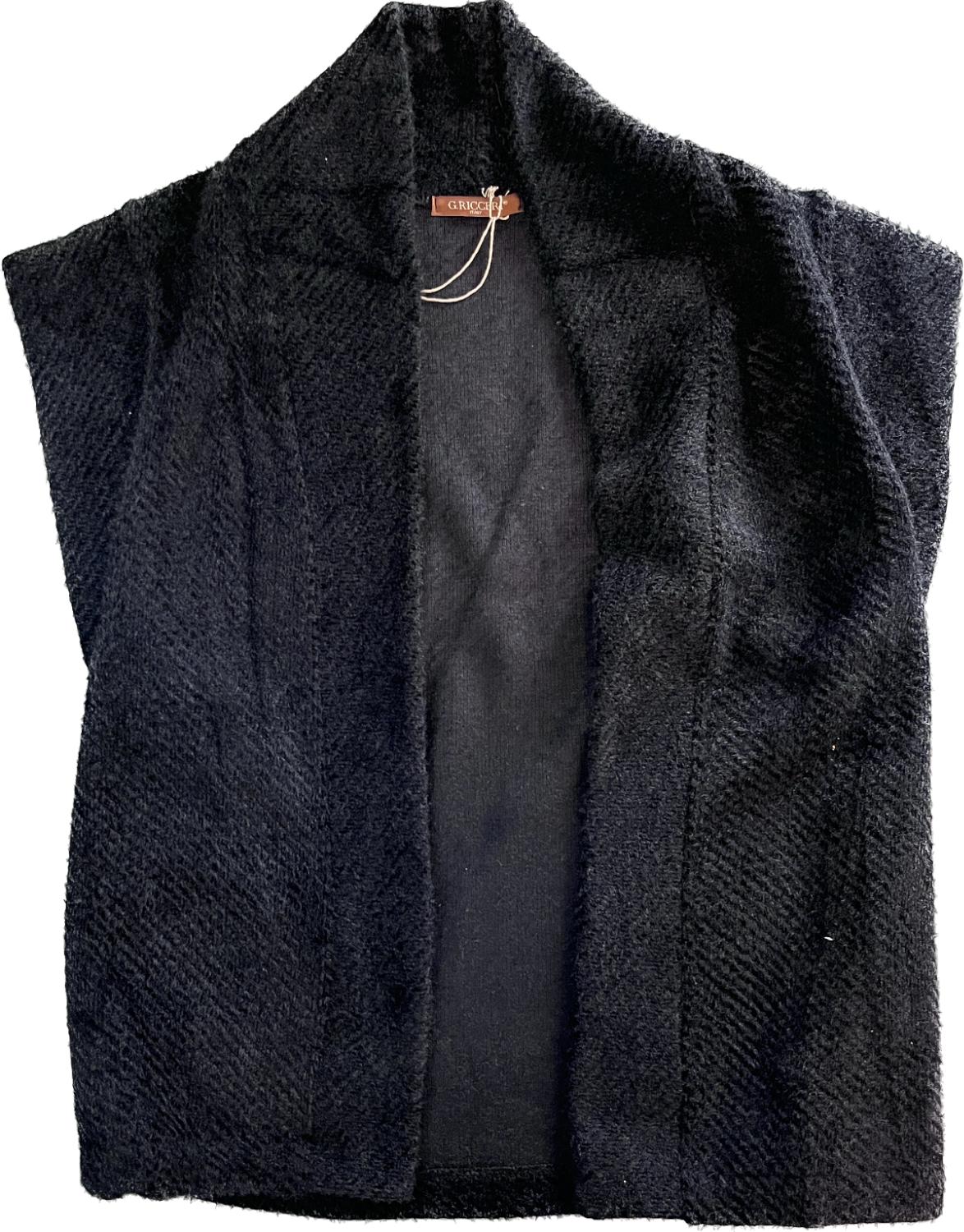 Gilet met revers zwart