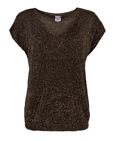 Top lunia lurex bruin