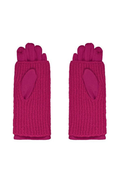 Gloves double layer fuchsia
