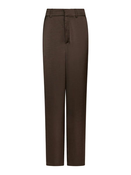 Emmett sateen pants dark brown