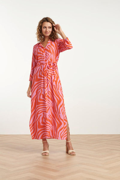 Dress 25086 pink-orange