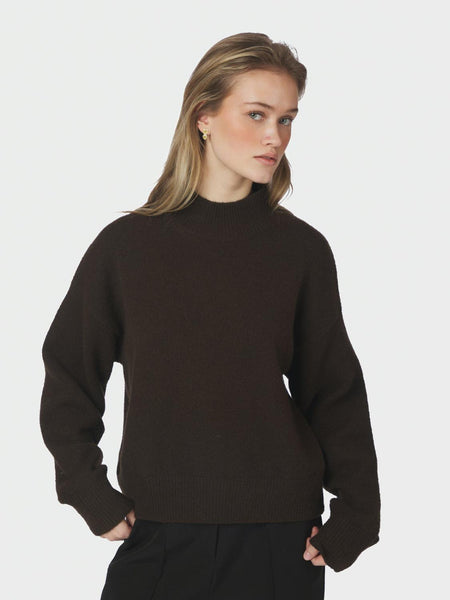 Paulina knit blouse dark brown