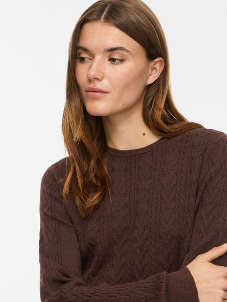 VIKERRY O-NECK CABLE L/S KNIT